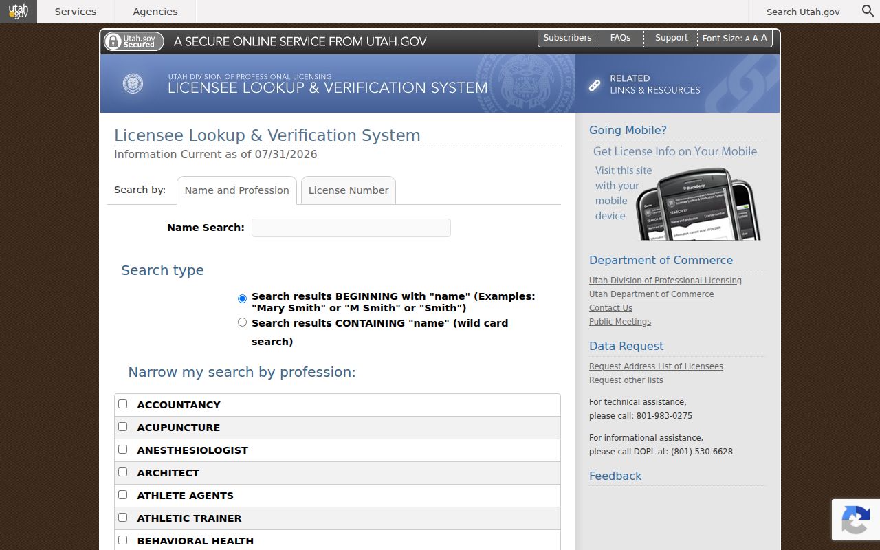 Utah County people search with Utah license name-match controls
